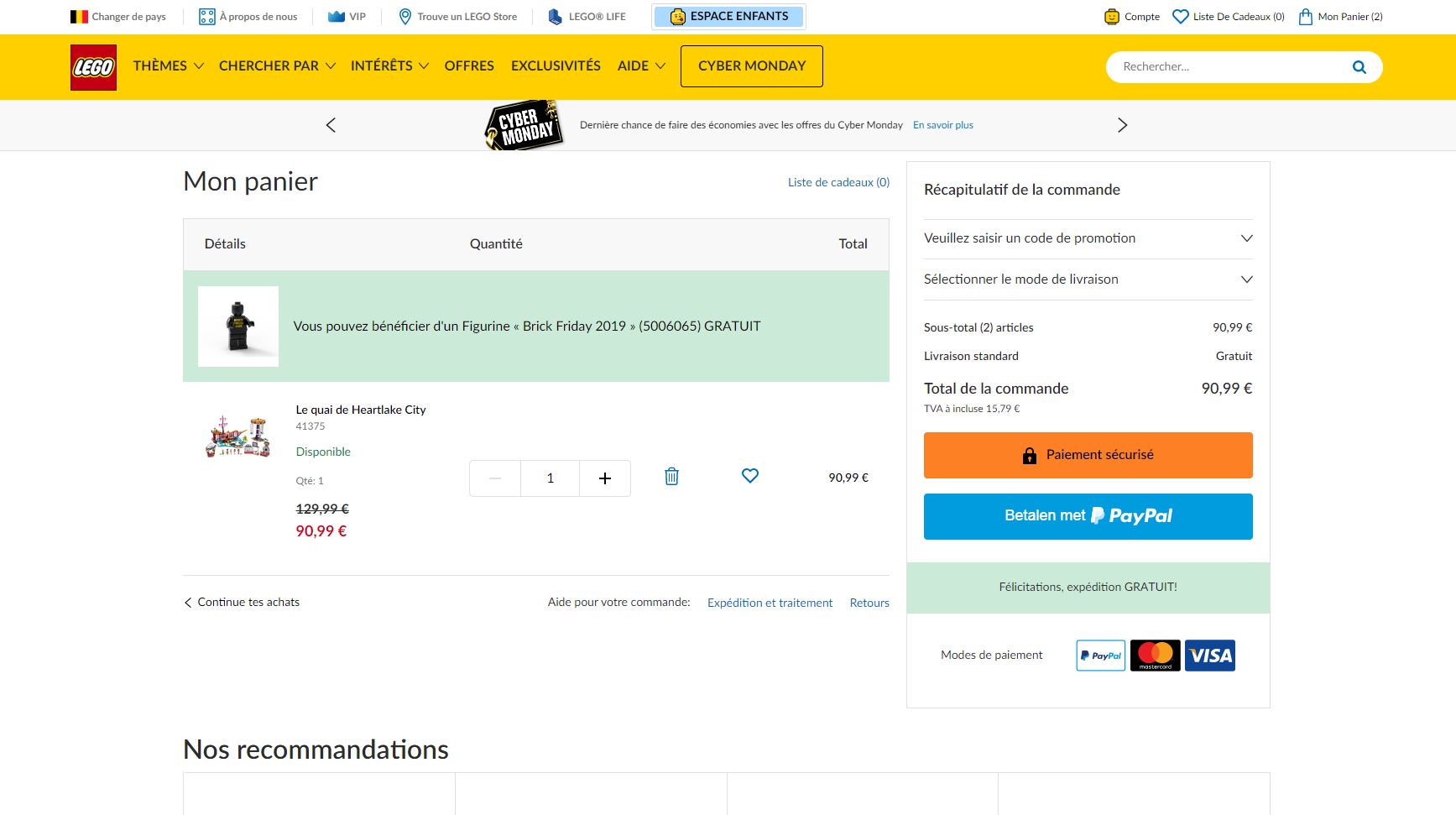 €52,76 LEGO code promotion en avril 2021 Le Vif